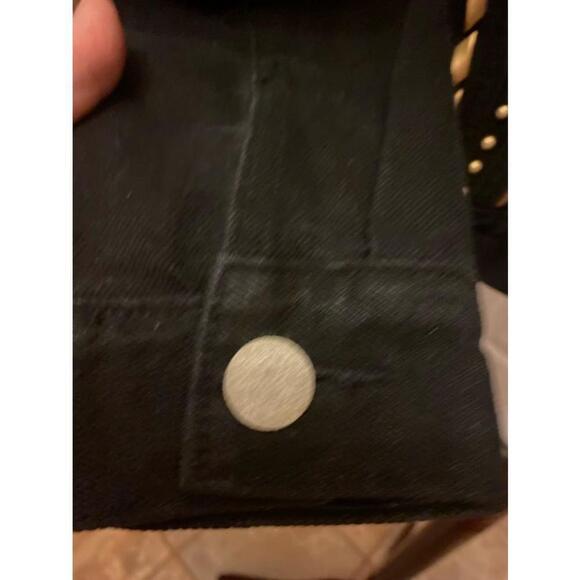 Women's vintage Cache Black Denim Jacket With Gold Embellishment Size M - Picture 7 of 10